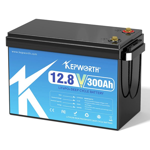 Kepworth LiFePO4 12.8V 300Ah • BMS 200A • 6000 Ciclos