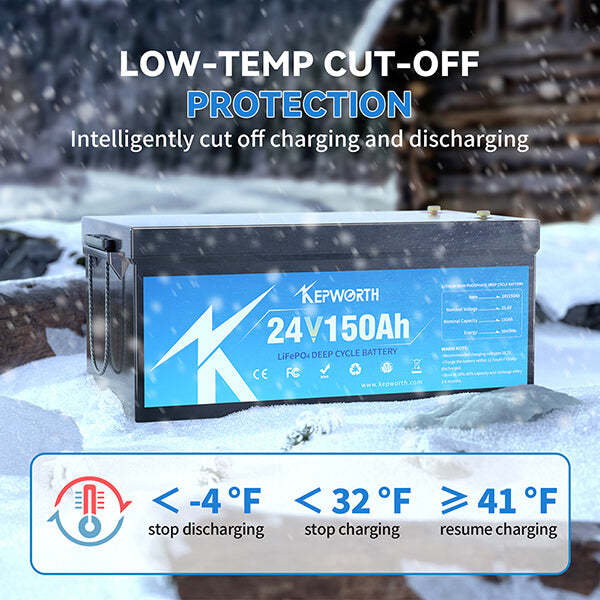 Kepworth LiFePO4 24V 150Ah • BMS 100A • 3.84kWh • 6000+ Ciclos