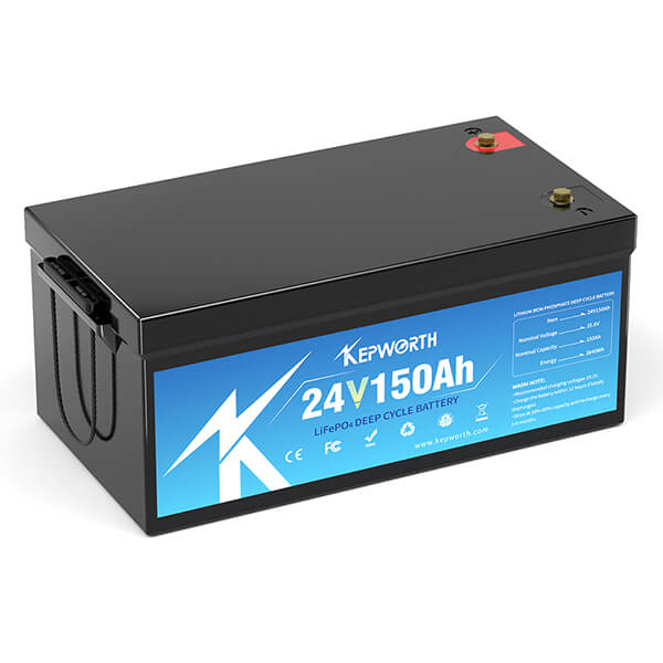 Kepworth LiFePO4 24V 150Ah • BMS 100A • 3.84kWh • 6000+ Ciclos