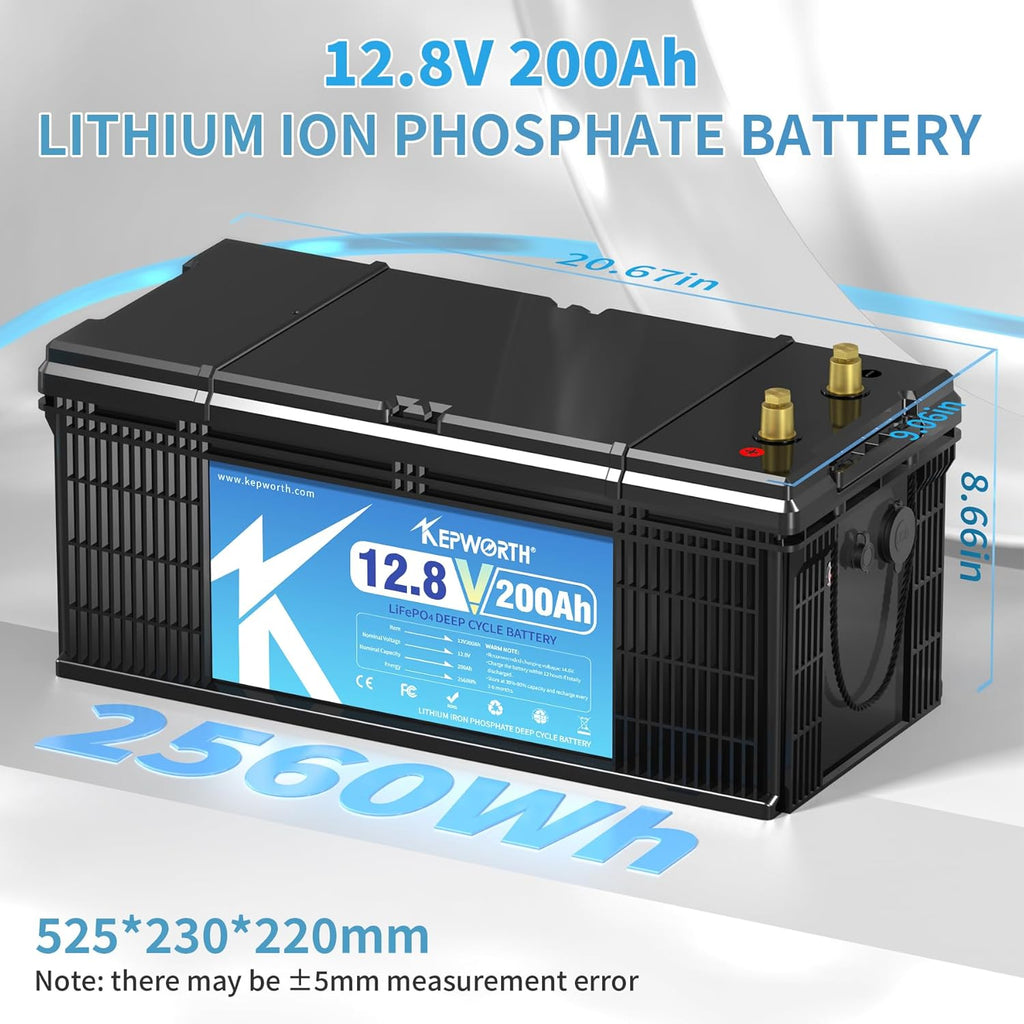 Kepworth LiFePO4 Battery 12.8V 200Ah • Charger • Bluetooth • 6000 Cycles