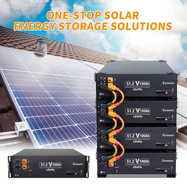 Kepworth LiFePO4 51.2V 100Ah Racked • 5.12kWh • BMS 100A • CAN/RS485