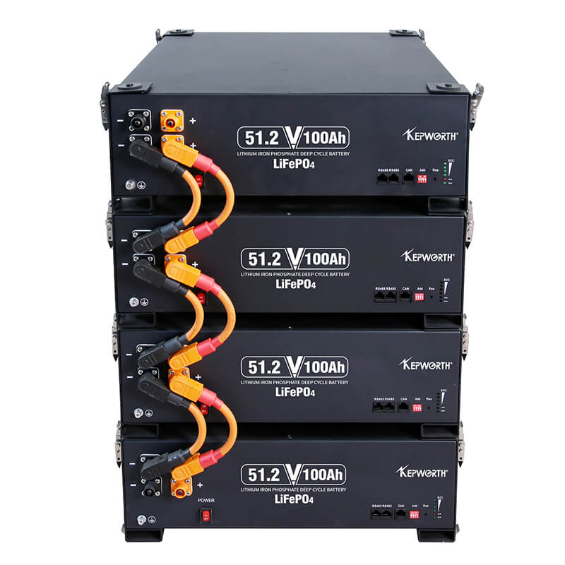 Kepworth LiFePO4 51.2V 100Ah Racked • 5.12kWh • BMS 100A • CAN/RS485